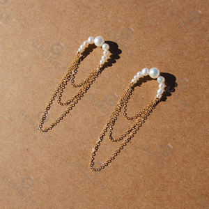 Gemnel Luxury Wedding Jewelry 925 Pendiente de perlas de agua dulce de plata - Product Image 6