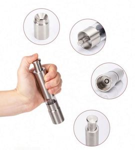 Mini Stainless-Steel One-Handed Thumb Push Button Spice Mill Salt and <b>Pepper</b> <b>Grinder</b> Set with Stand for BBQ - Product Image 3