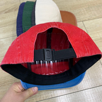 Casquette de baseball unisexe en coton délavé vintage à 5 panneaux, color block, à visière courte et plate, style rétro vieilli, décontractée, type camper, snapback