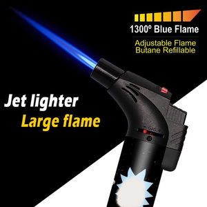 TECHNO OEM ODM 2023 Nouveau Design Logo Personnalisé Flamme Bleue Creative Coupe-Vent Jet Slant Torche Briquet pour Cigarette - Product Image 3