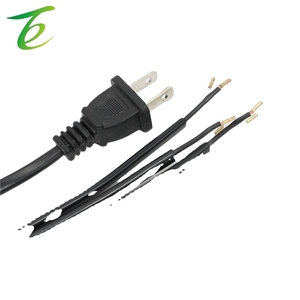 Kabel daya steker AC Stdard satu to tiga Americ, kabel colokan Amerika dua inti, kawat tembaga murni tembaga Bare Tail hitam - Product Image 4