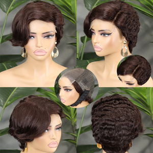วิกผมหน้าผากลูกไม้แบบใส Pixie for Cut 5*5 สำหรับผู้หญิง ผมบ๊อบสั้น สีดำธรรมชาติ ผมบราซิลแท้ ความหนาแน่น 180% พร้อมผมเบบี้แฮร์ - Product Image 3