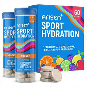 טבליות אלקטרוליטים ספורטיביות של OEM עם מגנזיום, סידן, אשלגן, כלוריד וסודיום, טבליות תוססות להידרציה - Product Image 1