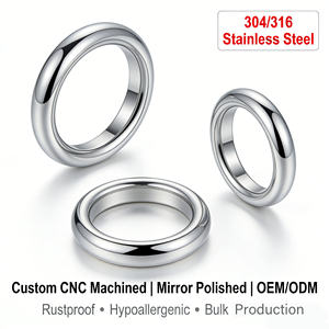 Op maat gemaakte CNC-gefreesde roestvrijstalen ringen |   Precisie metaalring fabrikant |   OEM-aanpassing & spiegelgepolijste afwerking - Product Image 1