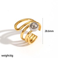RH Hochwertiger 18K Vergoldeter Edelstahl Geometrischer Personalisierter Hyperbel-Design Unregelmäßiger Ewigkeitsring Mode