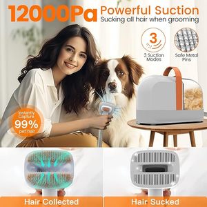 Kit de Aseo <span class=keywords><strong>para</strong></span> Mascotas 12000Pa, Aspiradora de Pelo, Set de Peine <span class=keywords><strong>para</strong></span> Perros y Gatos, Cortadora de Pelo, Productos de Limpieza y Aseo <span class=keywords><strong>para</strong></span> Mascotas - Product Image 2