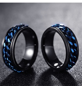 Bague anti-stress rotative en acier inoxydable 8 mm pour hommes et femmes, motif lune, anti-anxiété, vente chaude Yiwu - Product Image 2