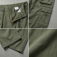 Shorts cargo streetwear pour homme avec logo personnalisé, multi-poches, coupe ample, TKAN8035, style décontracté, jambe large, surdimensionné, hip hop, demi-pantalon