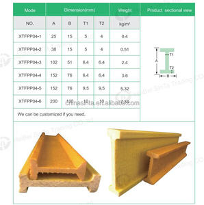 Fibra de vidrio estructural pultruida, plástico reforzado FRP pultured I/H beam - Product Image 2