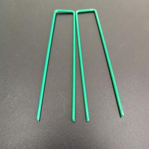Clavos para Césped en Forma de U con Recubrimiento en Polvo Verde, Anticorrosivos, para Jardinería - Product Image 2