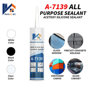 Scellant en <span class=keywords><strong>silicone</strong></span> acétique multi-usages pour verre, <span class=keywords><strong>blanc</strong></span>, résistant aux intempéries, pour baignoire, toilettes, cuisine - Product Image 1