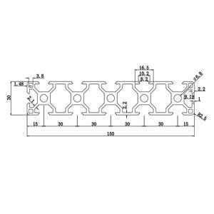 Perfil de Aluminio Estándar Europeo Shanghai Minjian Industrial 30150 para Montaje de Consolas y Pantallas, Perfil de Molde para Exhibición - Product Image 4