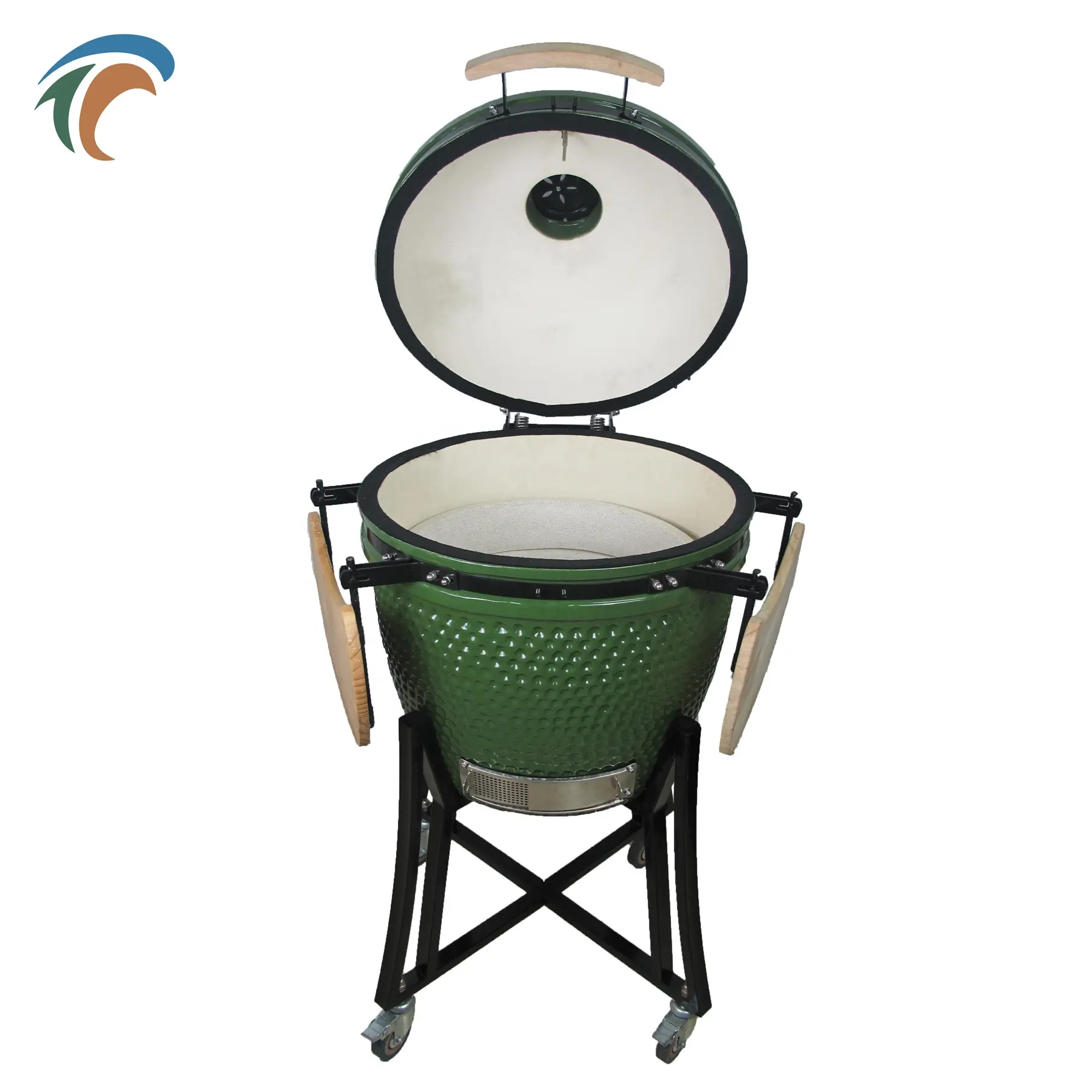 Bbq Kamado 22'' Charcoal Bbq Grill Ceramic Egg Barbecue Grill For Outdoor Indoor Home Or Garden