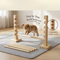 Jouets en bois : Bâton de saut pour lapin en bois, détachable et réglable en hauteur, jouets animaux en bois