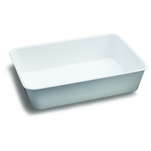 Bandeja de Servicio 350x250x80mm Blanca de PP, Contenedor Minimalista para Almacenamiento de Alimentos, Apilable y Moldeado por Inyección - Product Image 3
