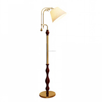 Lampe sur pied à bras articulé de style européen moderne avec abat-jour en tissu beige et base LED E27 pour la décoration du bureau et du salon