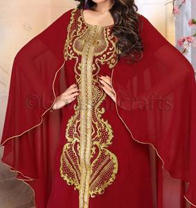 Robe brodée Zari à manches longues pour femmes musulmanes, vêtement islamique pour femmes, Kaftan, style marocain, dubaï, Abaya, Jalabiya, - Product Image 2
