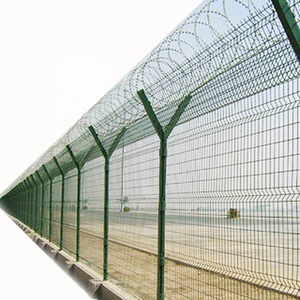 PVC Coated or Galvanized Top With razor Barbed <b>Wire</b> or Barbed <b>Wire</b> Airport 3D <b>Wire</b> <b>Mesh</b> Fence Manufacturer - Product Image 3