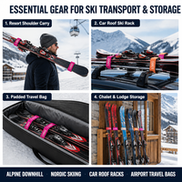 Vente en gros EVA ruban de fixation réglable ski alpin cross-country personnalisé nordique forte neige sangles de ski nylon crochet et boucle de fixation