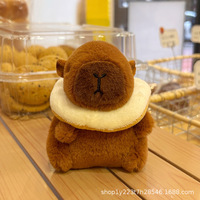 Peluche en coton PP Weixi Capybara Animal 260205-6 avec porte-clés mousqueton et pendentif de sac