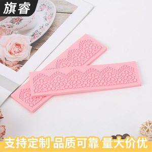 Pink <b>Silicone</b> Cake Mold Lace Trim Chocolate <b>Baking</b> Tool Oven Safe Dishwasher Safe - Product Image 3
