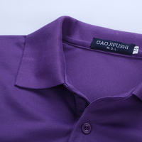 Op maat gemaakte groothandel heren overhemden, uniformen, golf shirts, effen gebreide anti-kreuk shirts met korte mouwen en voorzijde logo.