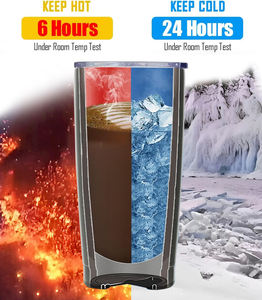 แก้วน้ำสแตนเลสสุญญากาศแบบพกพา ฝาปิดแบบเลื่อน 2-in-1  พร้อมสกรีนโลโก้ส่วนตัว สีทองแดงเคลือบผง - Product Image 3