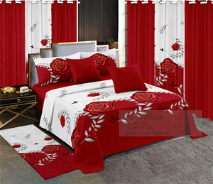 Wholesale Price <strong>Curtains</strong> <strong>and</strong> Bedsheets Luxury <strong>Bedding</strong> Flat Sheet Bedroom with <strong>Curtains</strong> <strong>and</strong> Carpet Set - Product Image 5