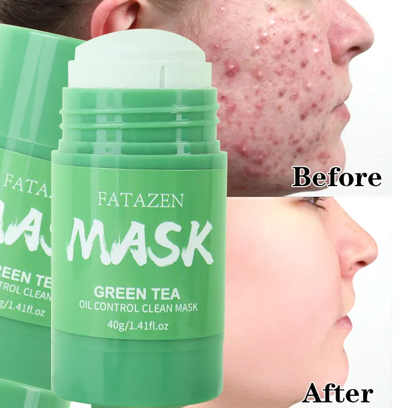 Private Label Natural Organic Facial Clay Mask Stick Green Tea Purifying Stick Mask Facial Clay Mud Solid Mask Stick 40g