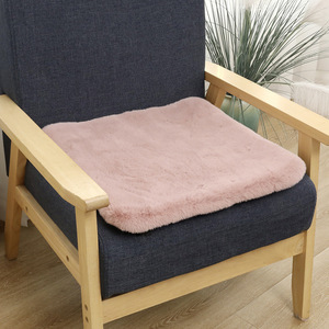 Coussin de siège en fausse fourrure de lapin, carré 45x45cm, coussin de chaise extra doux pour bureau, voiture, utilisation automne-hiver - Product Image 4