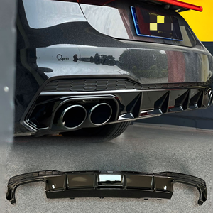 Coche <span class=keywords><strong>A7</strong></span> S7 ABS negro brillante difusor trasero parachoques trasero labio divisor con puntas de escape para <span class=keywords><strong>Audi</strong></span> <span class=keywords><strong>A7</strong></span> S7 <span class=keywords><strong>2020</strong></span> 2021 2022 2023 2024 - Product Image 1