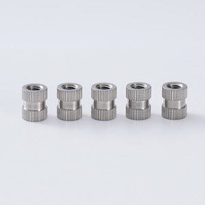Machinable Brass Nuts M4 6.0 8L With Straight Grooves For Furniture Hardware Insert Applications - Product Image 1