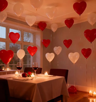30 Ballons en Latex Rouge et Blanc en Forme de Cœur Remplis d'Hélium, Décorations de Fête Durables pour la Saint-Valentin, Halloween, les Remises de Diplômes, les Anniversaires