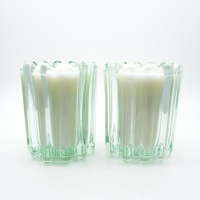 Bougie artisanale en verre transparent avec trois couleurs, contenants en verre recyclables, bougie personnalisée pour la décoration de fête et de la maison