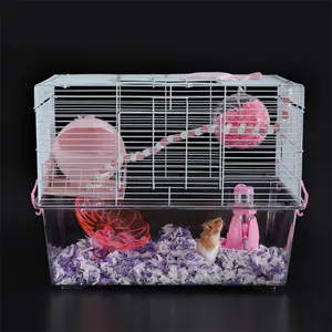 C & C Factory Vente entière cage en plastique hamster lapin cage d'exercice pour animaux de compagnie petits animaux maison Cage de voyage accessoires pour hamster