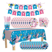 Ensemble de vaisselle en papier réutilisable pour fête d'anniversaire sur le thème des séries de dessins animés (assiettes, serviettes, gobelets, ustensiles) - Vente chaude, non toxique et portable