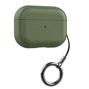Convient pour l'étui des AirPods de 4e génération, cuir simple à motif de litchi avec anneau de suspension, étui de protection complet anti-chute - Product Image 4