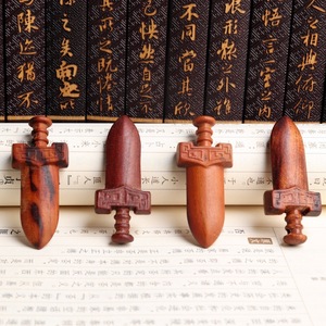 Colgante de espada de madera de durazno Linglong Pavilion de 6 pulgadas con amuleto taoísta grabado, accesorio personal - Product Image 4