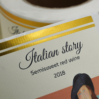 Étiquette adhésive brillante imperméable pour bouteille de bière, vin, whisky, impression de logo, papier de décollement biodégradable, emballage