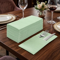 Serviettes jetables vertes avocat en papier Airlaid, pliées, épaissies, anti-poussière, pour hôtels et restaurants, personnalisables