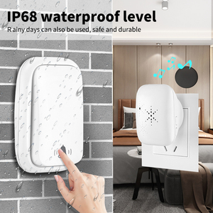 SIXWGH <span class=keywords><strong>campanello</strong></span> senza fili auto-alimentato impermeabile esterno 150M gamma dispositivo per la casa intelligente per la casa dell'hotel di benvenuto carillon in plastica - Product Image 2