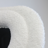 Miroir sur Pied Ondulé Blanc 63''x23'' en Polaire Peluche Effet Bois, Pleine Longueur avec Forme Symétrique
