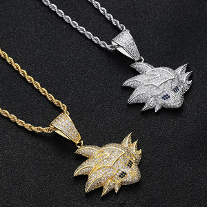 Collier Pendentif Personnage Anime Cartoon Dragon Ball Super Saiyan Kakarot Sun Wukong Accessoires Hip Hop Vente en Gros - Product Image 2