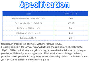 <span class=keywords><strong>Nigari</strong></span> Cloruro de magnesio Gránulos en polvo para la venta Precio DE FÁBRICA DE China - Product Image 5