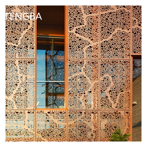 Revêtement mural extérieur moderne en métal sculpté en 3D, panneau perforé en aluminium, panneaux de façade murale 3D - Product Image 5