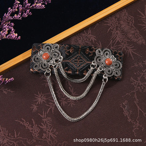 Pince à cheveux style chinois « Tracing The Realm Of Fireflies » avec motif de quatrain, pince BB artistique rétro pour coiffure unisexe - Product Image 3