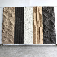 Panneau mural en pierre PU creuse 1200x600mm, texture 3D, revêtement en pierre artificielle pour la décoration murale extérieure et intérieure