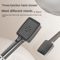 Système de douche numérique avec affichage, mitigeur monocommande gris anthracite, jet doux/plain, touches piano, laiton céramique poli, pour salle de bain domestique