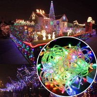 Guirlande lumineuse LED féerique extérieure 10M à piles pour Noël, mariages, fêtes, jardins et décoration intérieure, 110V 220V