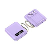 Batterie externe quatre câbles 20000 mAh grande capacité compacte portable alimentation mobile affichage LED 10W personnalisation du logo en plastique